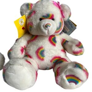 Build A Bear Teddy Summer Season Of Hugs Rainbow Plush With Collectibear Pin